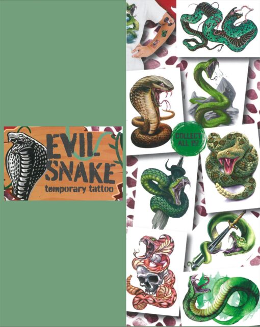 Tatuaggio per bambini Temporaneo - Tattoo Evil Snake