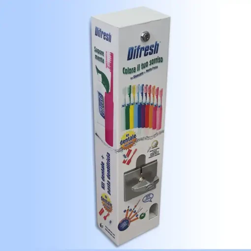 Distributore automatico spazzolini da denti con dentifricio