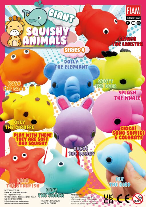 Palline con sorpresa Ø 90 mm - Giant Squishy Animal Serie 4