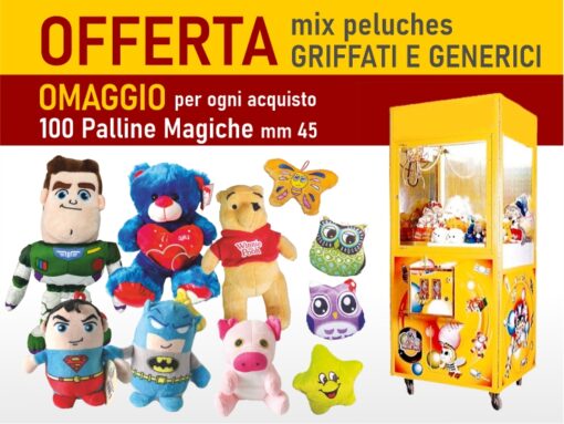 Confezioni Peluches griffati per gru ad artiglio