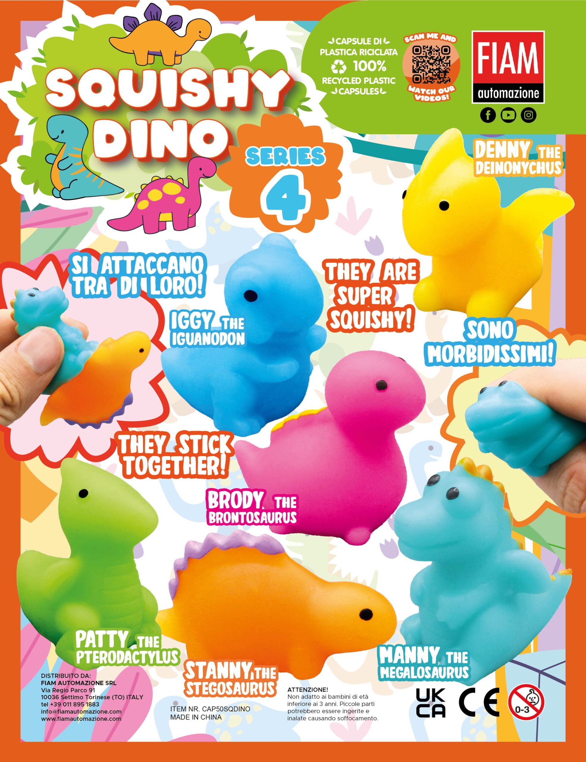 Palline con sorpresa Ø 50 mm | Squishy Dino