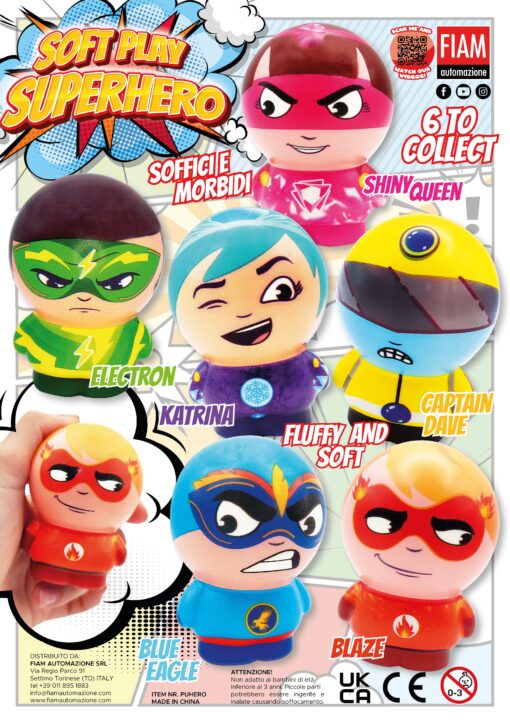 Palline con sorpresa Ø 90 mm - Soft Play Superhero